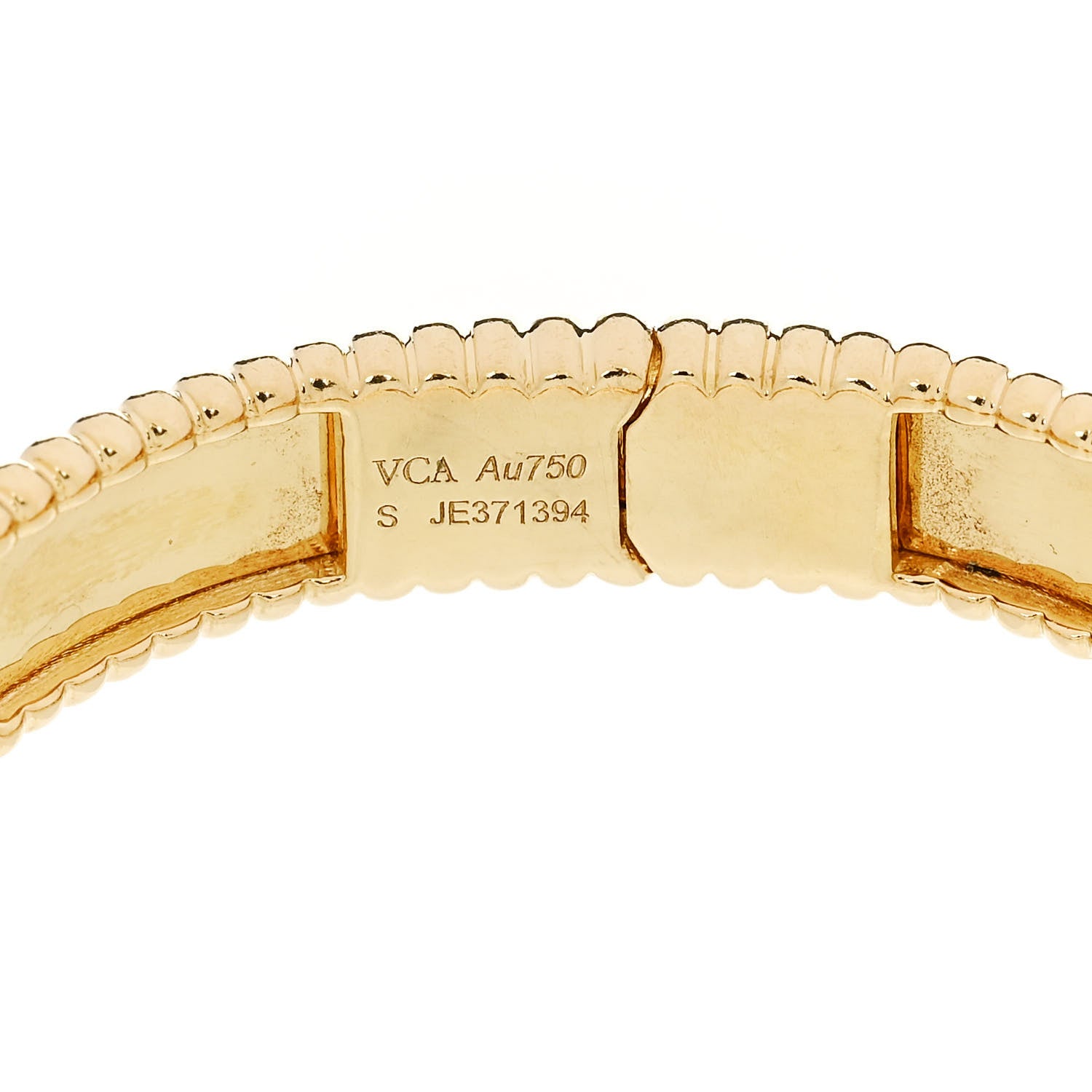 Van Cleef & Arpels 18K Yellow Gold Perlee Signature Bangle Bracelet S 3 of 3