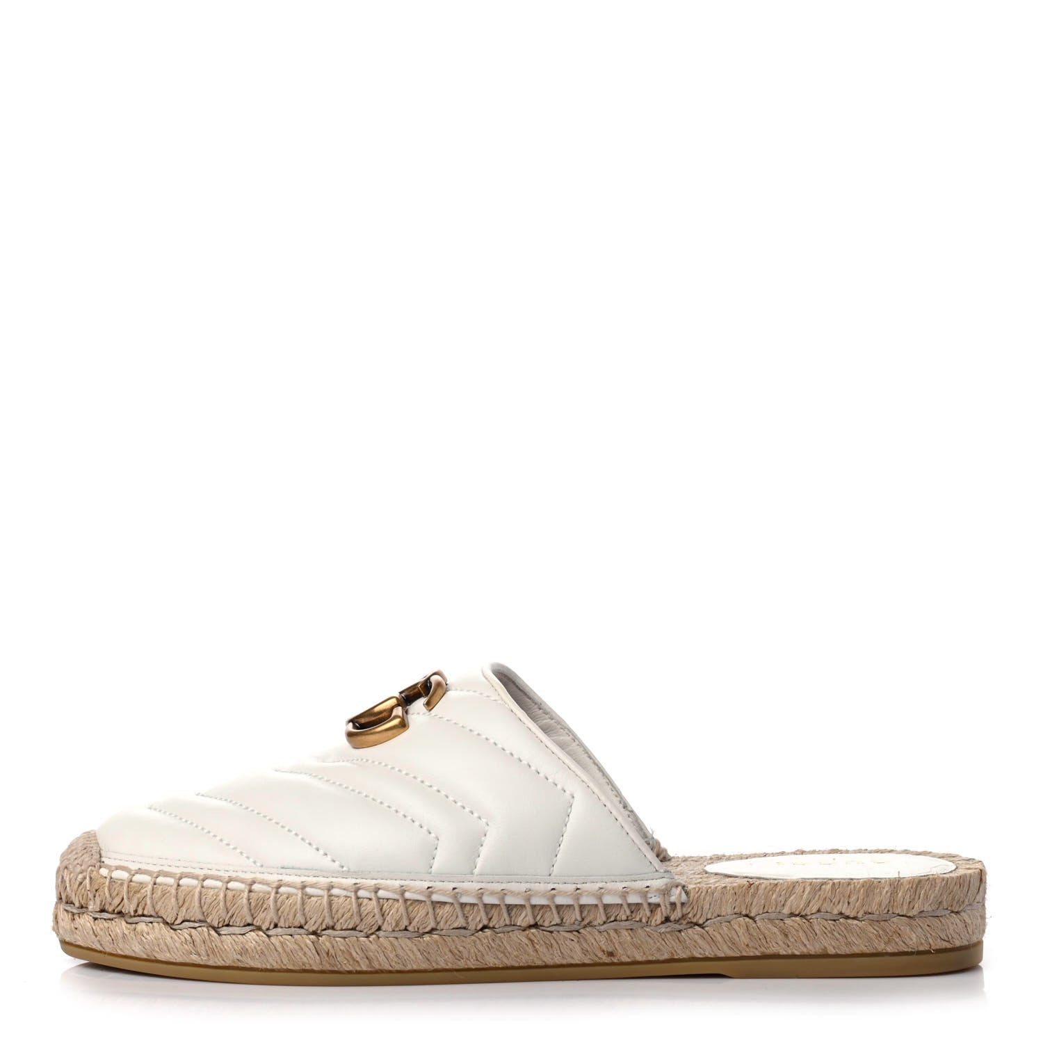Gucci Nappa Matelasse GG Marmont Espadrille Slippers 36.5 Great White 1 of 4