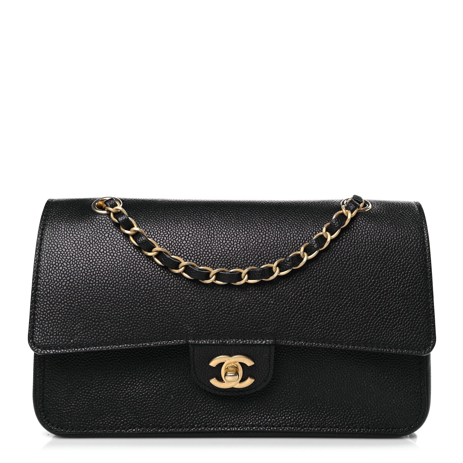 Chanel Grained Calfskin Medium Classic Pure Double Flap Black 1 of 8