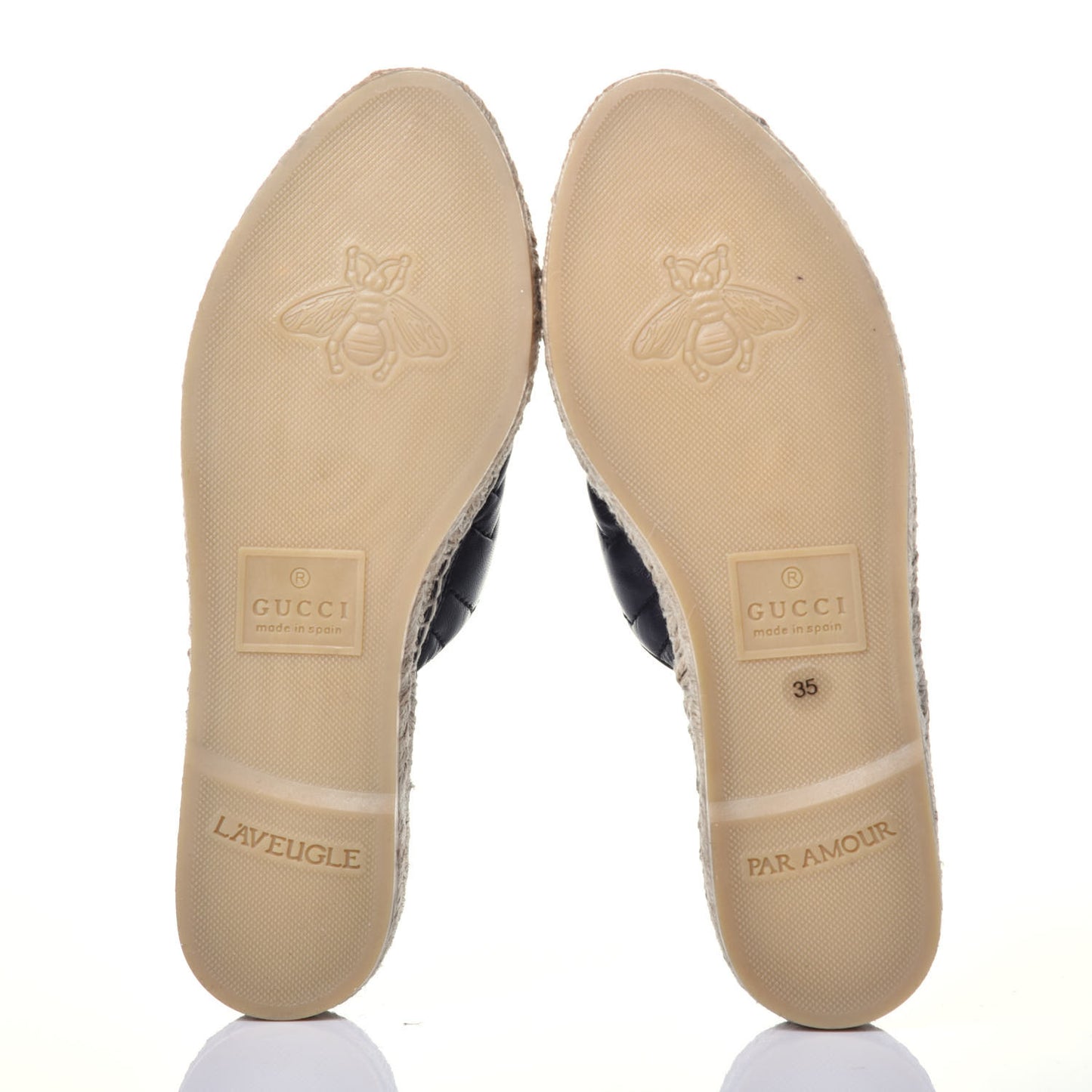 Nappa Matelasse GG Marmont Espadrille Slippers 35 Black