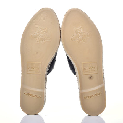 Gucci Nappa Matelasse GG Marmont Espadrille Slippers 35 Black 5 of 9