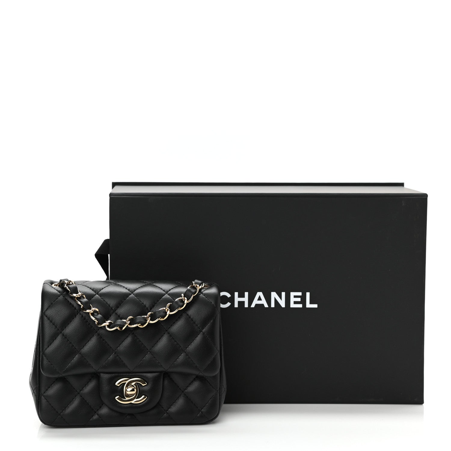 Chanel Lambskin Quilted Mini Square Flap Black 11 of 11