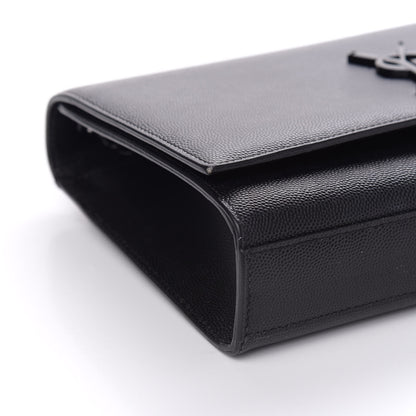 Saint Laurent Grain De Poudre Medium Classic Monogram Kate Satchel Black 8 of 10