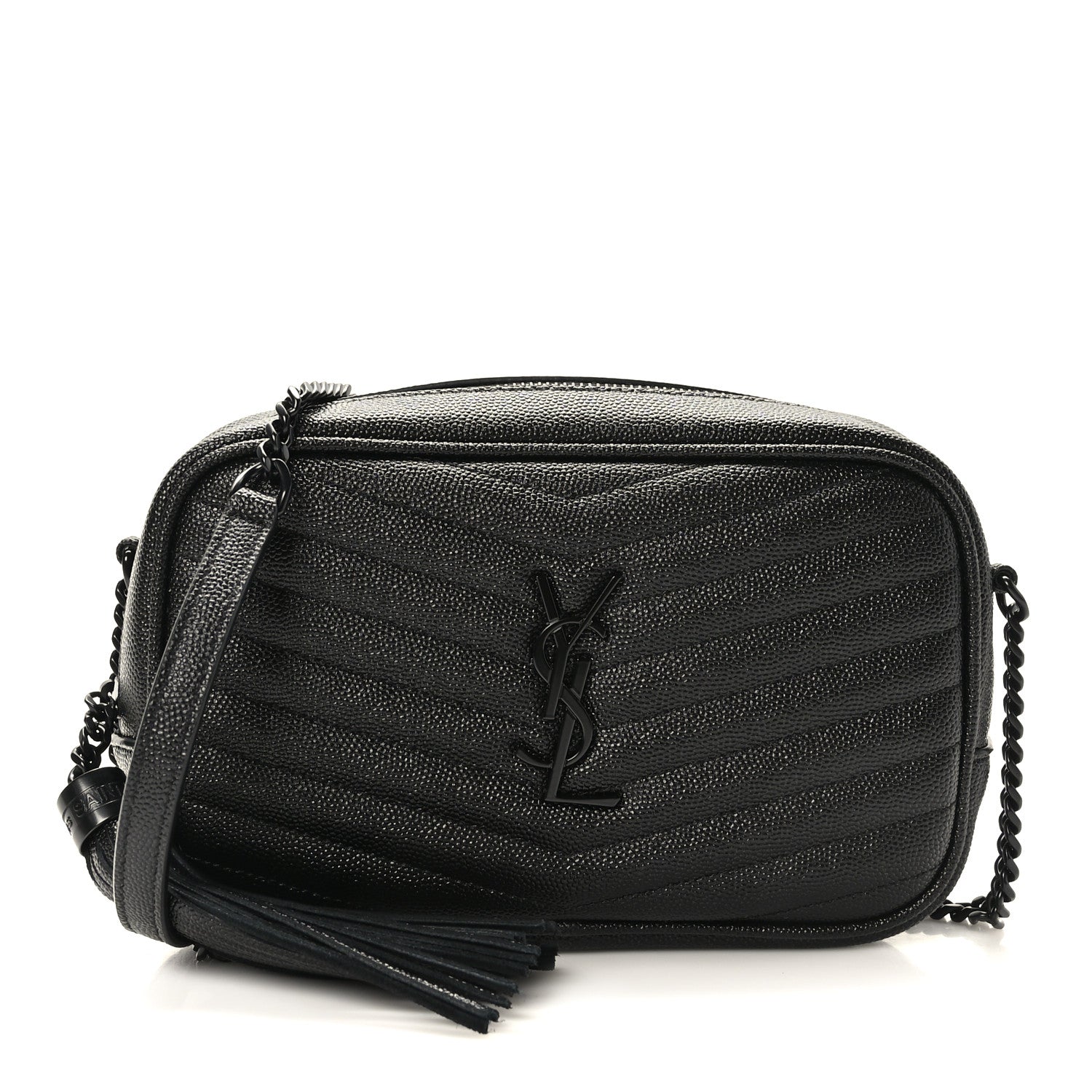 Saint Laurent Grain De Poudre Matelasse Monochrome Monogram Mini Lou Camera Bag Black 1 of 10