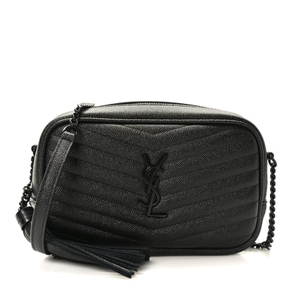 Saint Laurent Grain De Poudre Matelasse Monochrome Monogram Mini Lou Camera Bag Black 1 of 10