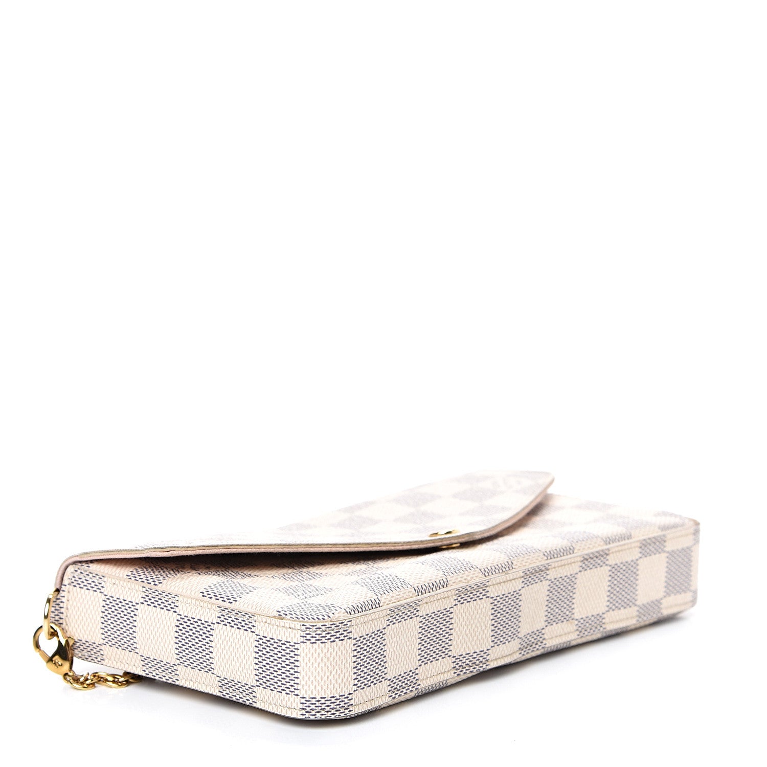 Louis Vuitton Damier Azur Pochette Felicie Chain Wallet Rose Ballerine 3 of 24