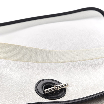 Hermes Taurillon Clemence Vespa PM White Black 7 of 16