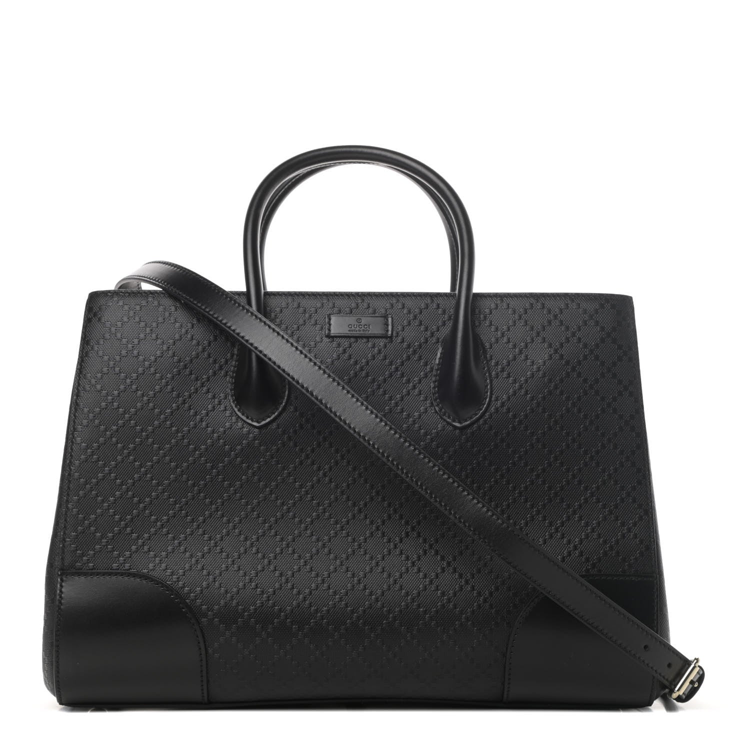 Gucci Hilary Lux Bright Diamante Medium Top Handle Bag Black 1 of 5