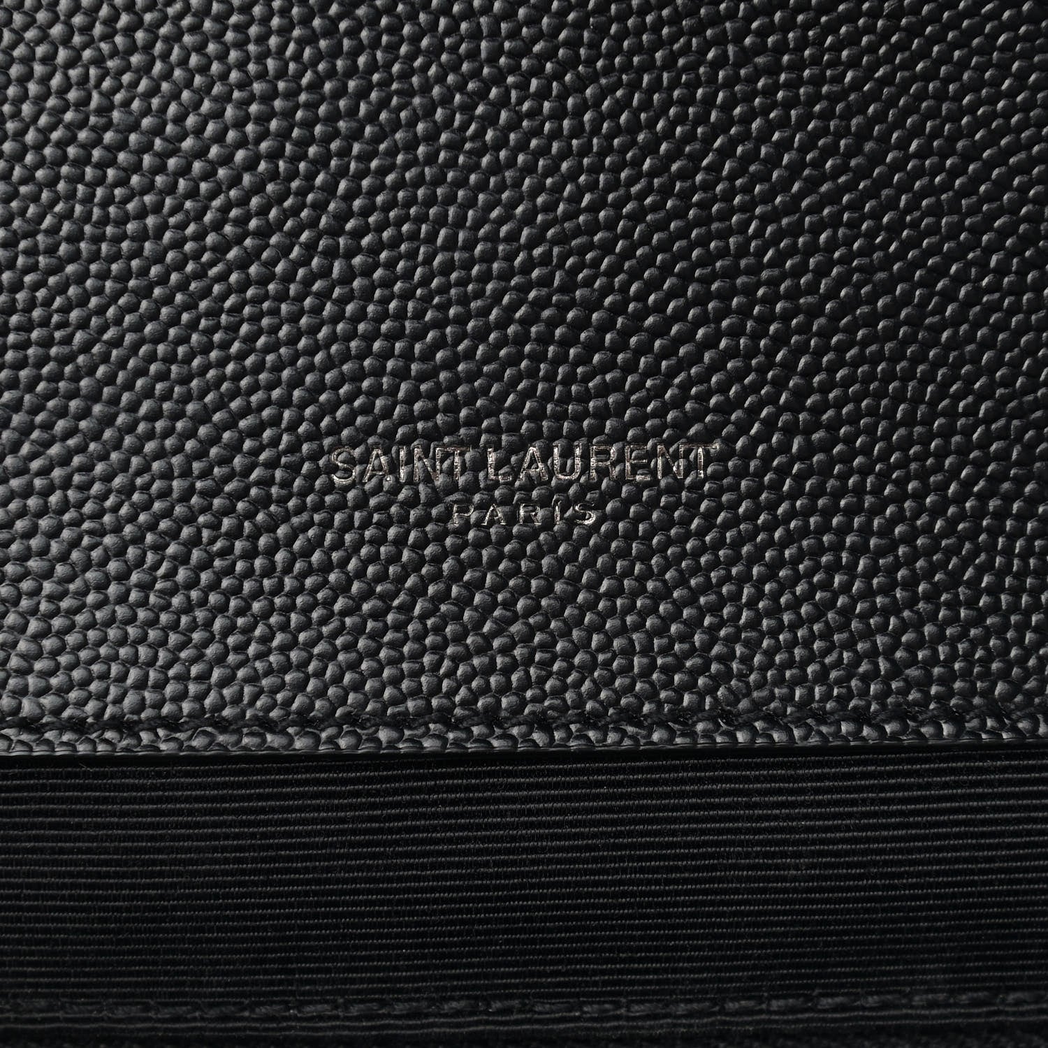 Saint Laurent Grain De Poudre Textured Mixed Matelasse Large Triquilt Monogram Monochrome Satchel Black 11 of 15