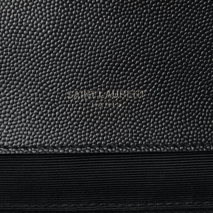 Saint Laurent Grain De Poudre Textured Mixed Matelasse Large Triquilt Monogram Monochrome Satchel Black 11 of 15