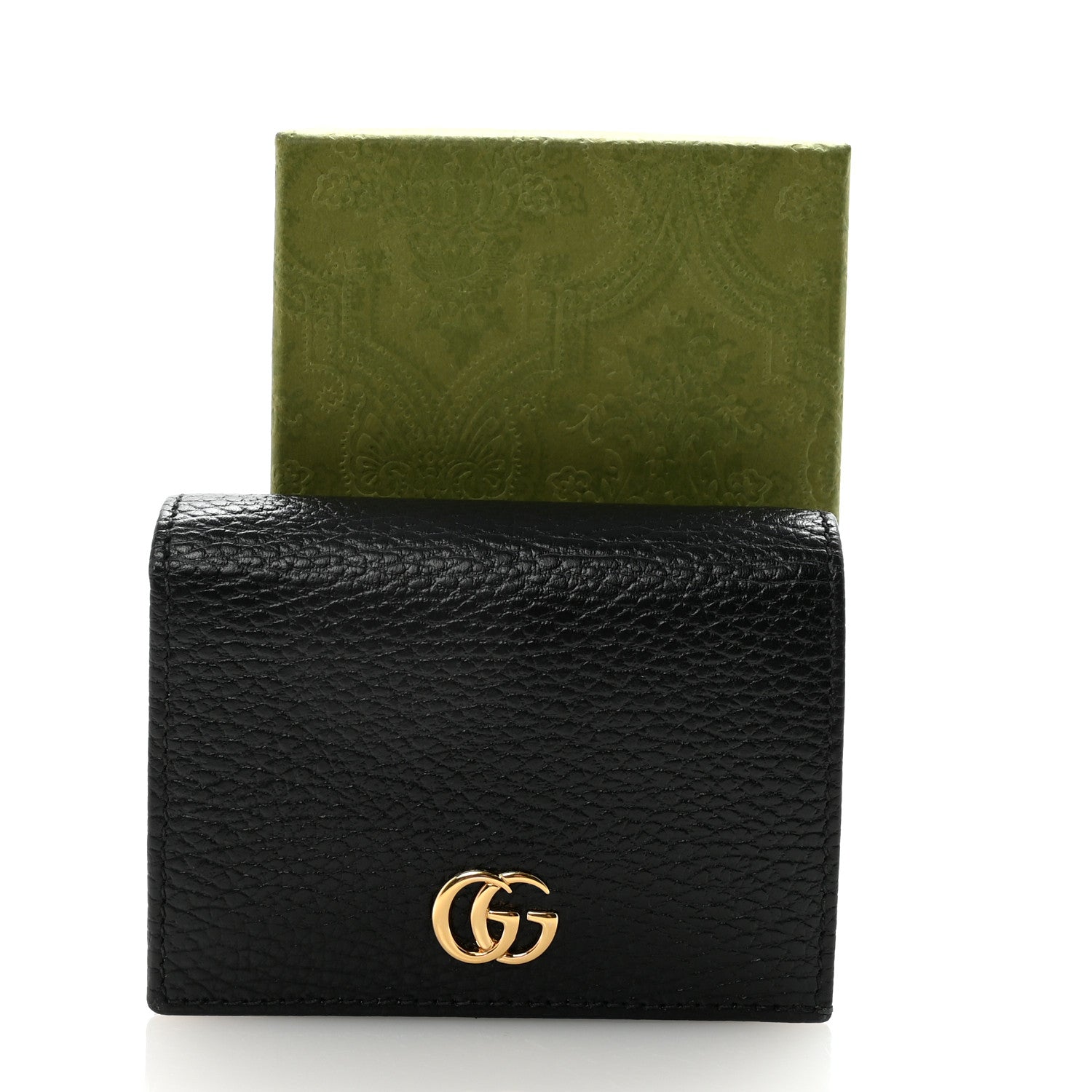 Gucci Pebbled Calfskin GG Marmont Card Case Black 7 of 7