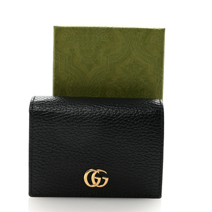 Gucci Pebbled Calfskin GG Marmont Card Case Black 7 of 7