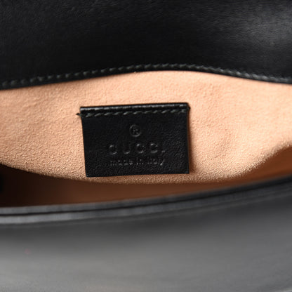 Gucci Calfskin Matelasse Mini GG Marmont Top Handle Shoulder Bag Black 5 of 9