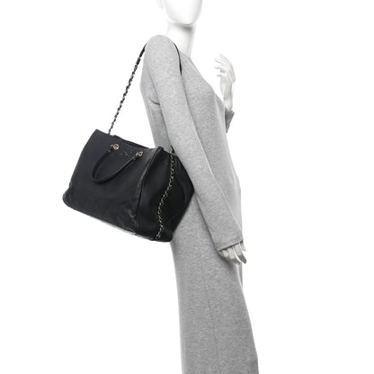 Chanel Bullskin Stitched Large Shopping Bag Black 2 of 10