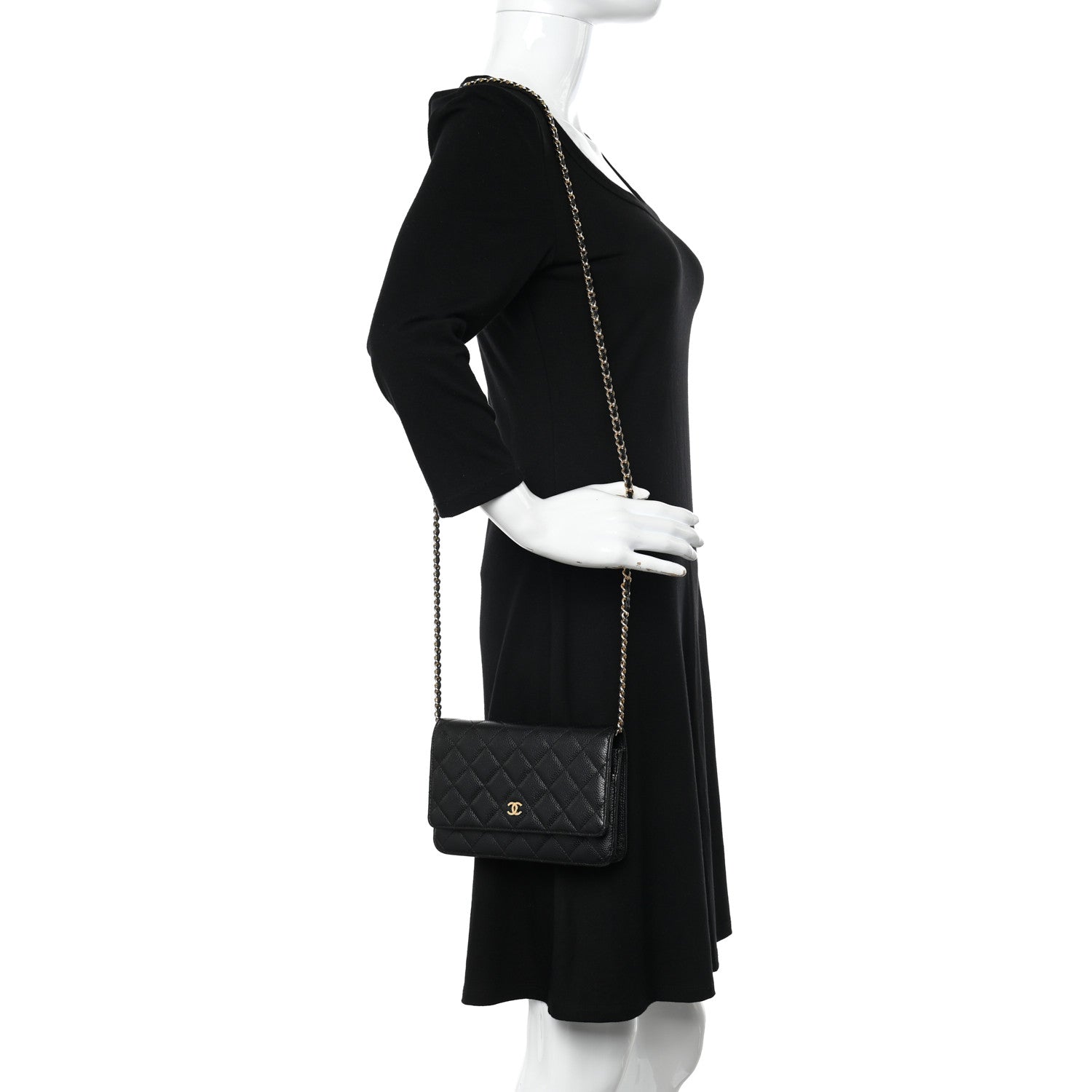 Chanel Caviar Quilted Wallet on Chain WOC Black 2 of 14