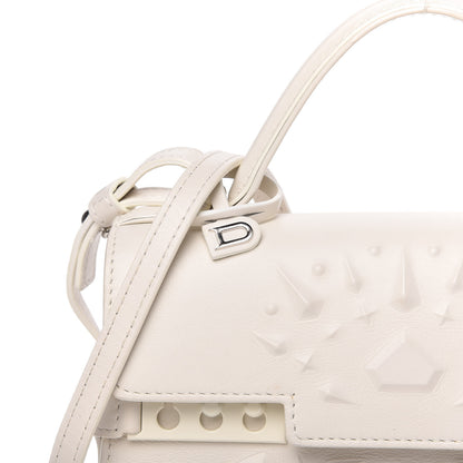 Delvaux Calfskin Embossed Mini Tempete Satchel White 10 of 10