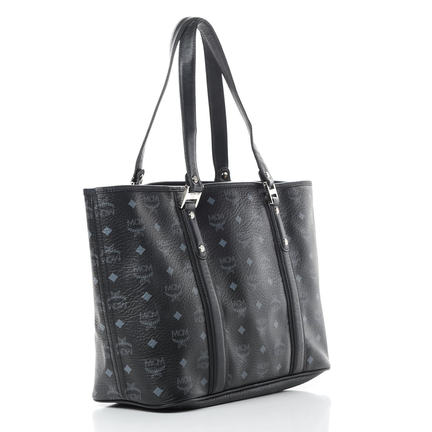 MCM Visetos Shopping Tote Black 3 of 16