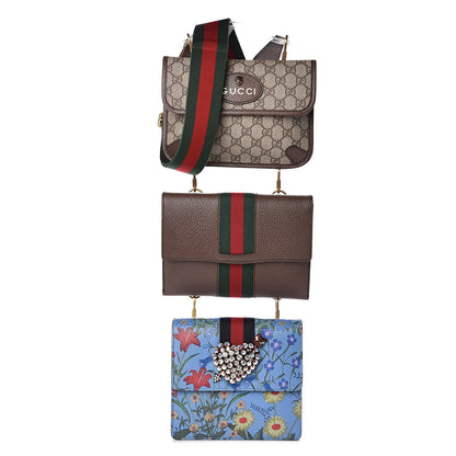 Gucci GG Supreme Calfskin Printed Web Totem Three Piece Shoulder Bag 1 of 11