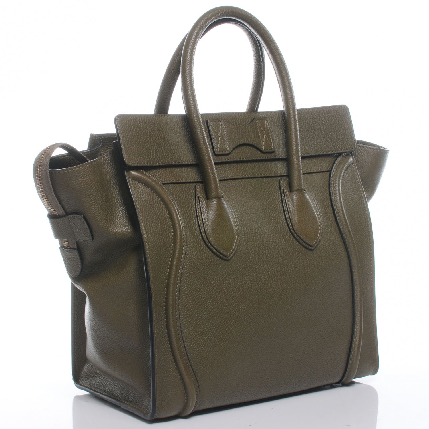 Celine Drummed Calfskin Mini Luggage Jungle 4 of 10