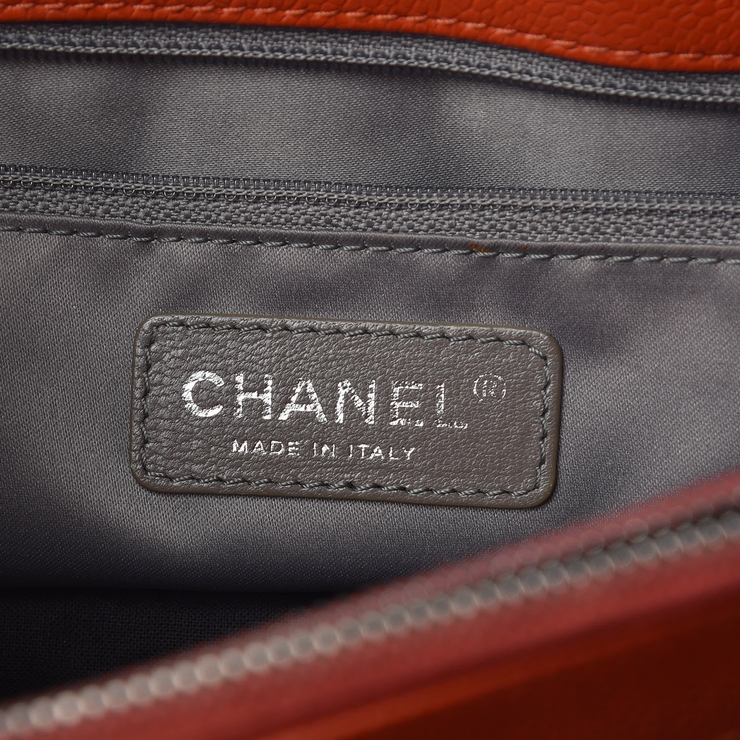 Chanel Caviar Quilted Grand Shopping Tote GST Orange 6 of 19