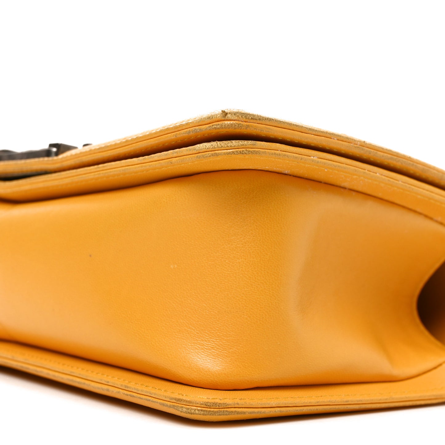 Lambskin Quilted Medium Boy Flap Yellow
