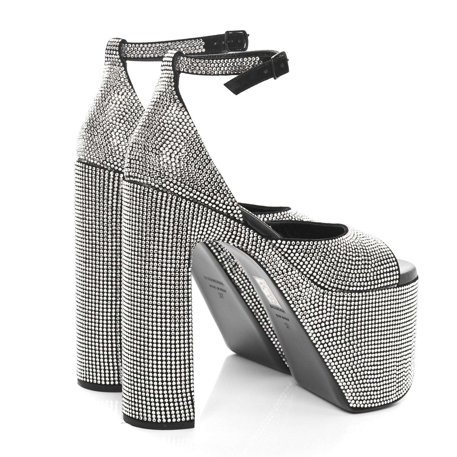 Balenciaga Strass Suede Camden 160mm Platform Pumps 37 Silver 4 of 9