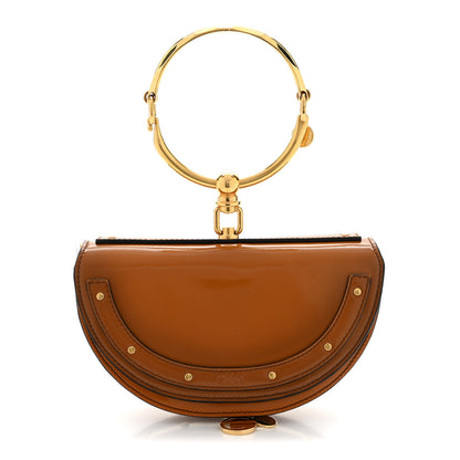Chloe Spazzolato Sfumato Lambskin Calfskin Small Nile Bracelet Minaudiere Bag Caramel 1 of 15