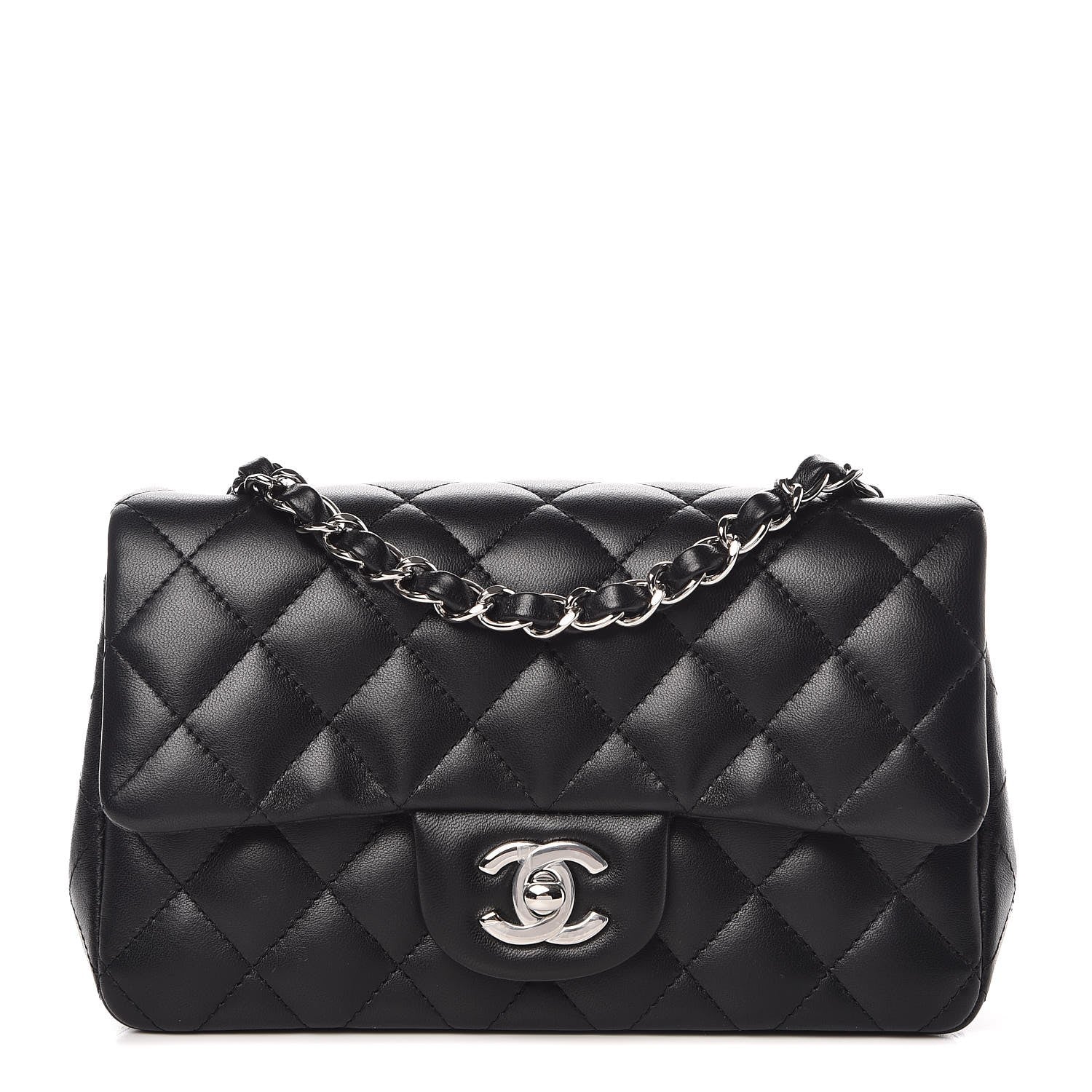Chanel Lambskin Quilted Mini Rectangular Flap Black 1 of 8