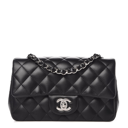 Chanel Lambskin Quilted Mini Rectangular Flap Black 1 of 8