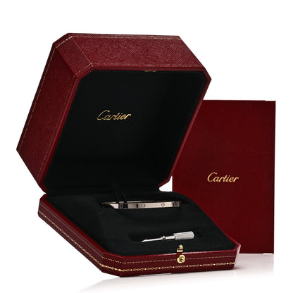 Cartier 18K White Gold Small LOVE Bracelet 19 8 of 8