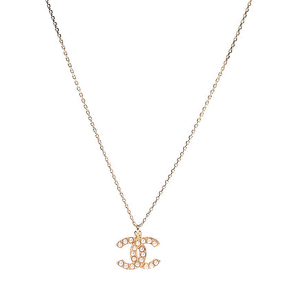Chanel Pearl CC Pendant Necklace Gold 1 of 5