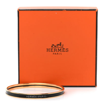 Hermes Enamel Printed Extra Narrow Printed Bracelet 65 Black 6 of 6