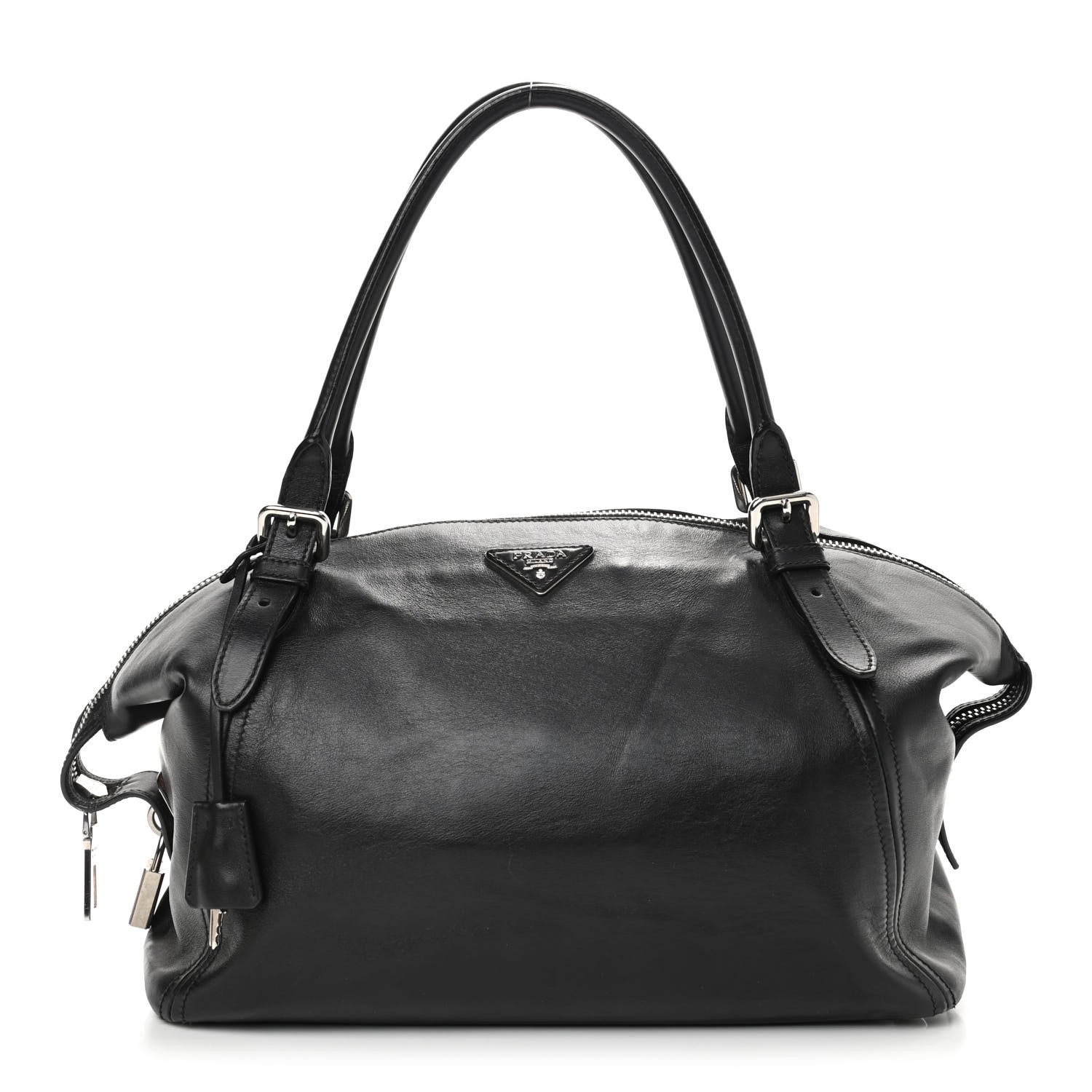 Prada Soft Calf Large Shoulder Bag Black 1 of 5