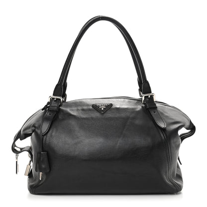 Prada Soft Calf Large Shoulder Bag Black 1 of 5