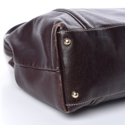 Gucci Calfskin Medium Britt Tote Dark Brown 8 of 16