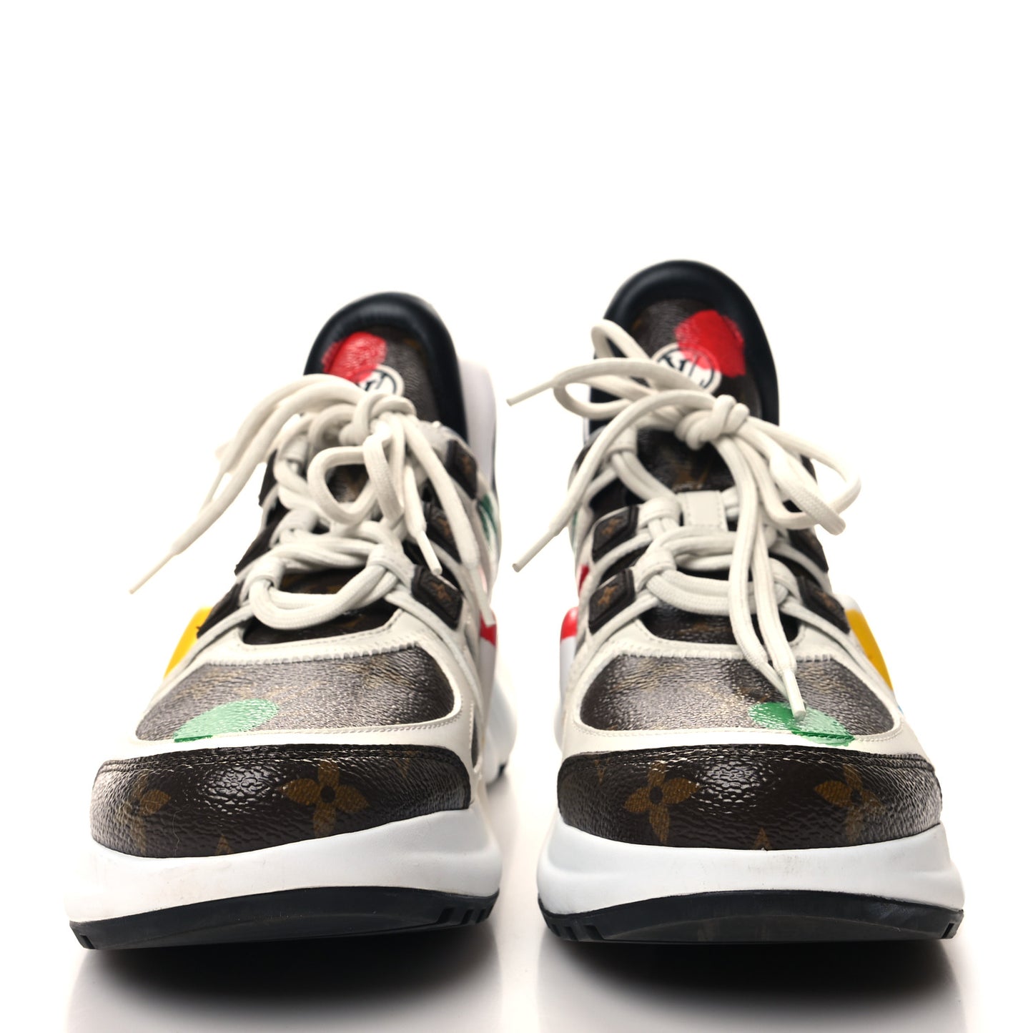 X YAYOI KUSUMA Calfskin Dots Monogram Archlight Sneakers White
