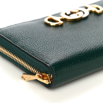 Gucci Grainy Calfskin Zumi Zip Around Wallet Vintage Green 7 of 11