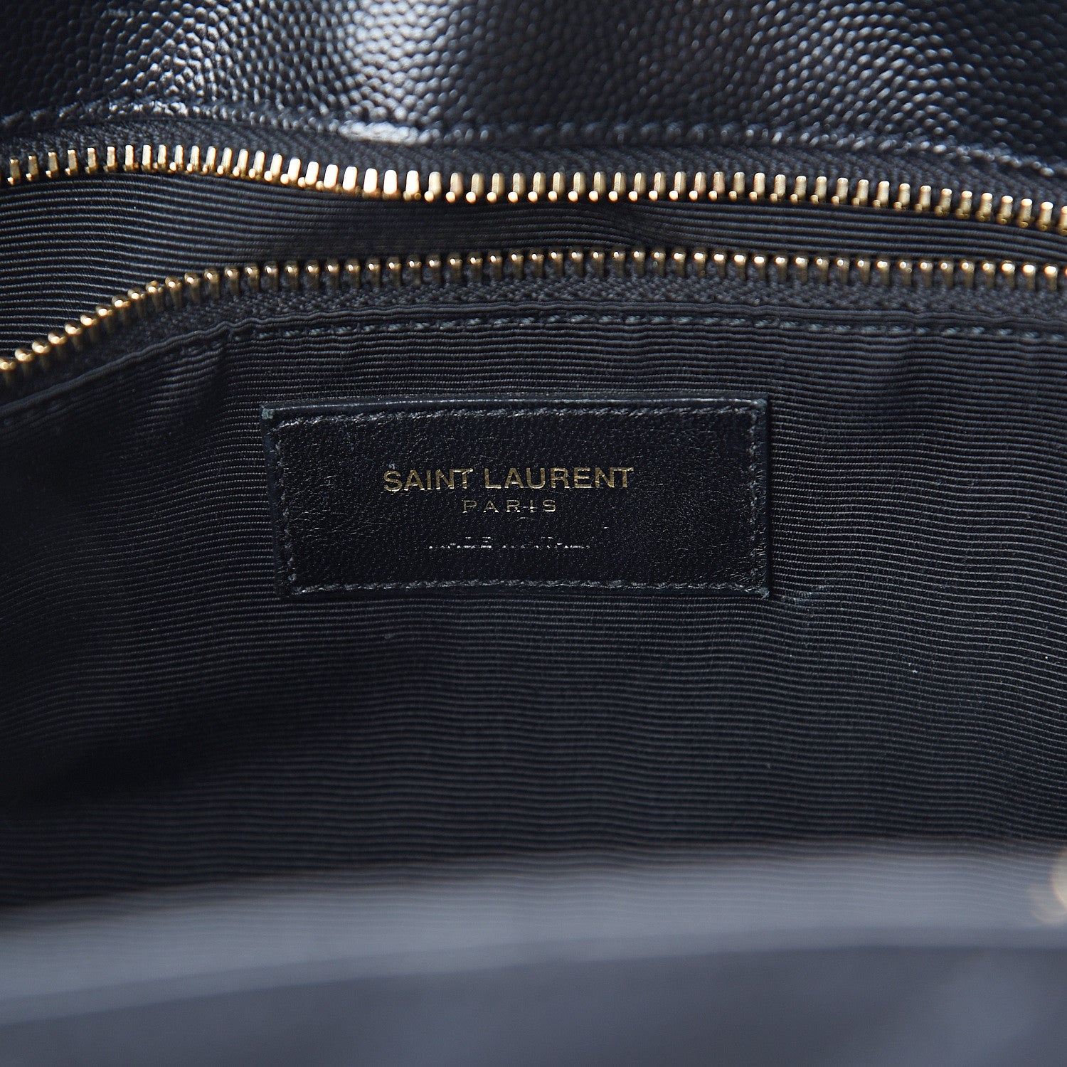 Saint Laurent Grain De Poudre Matelasse Chevron Monogram Shopping Bag Black 5 of 8