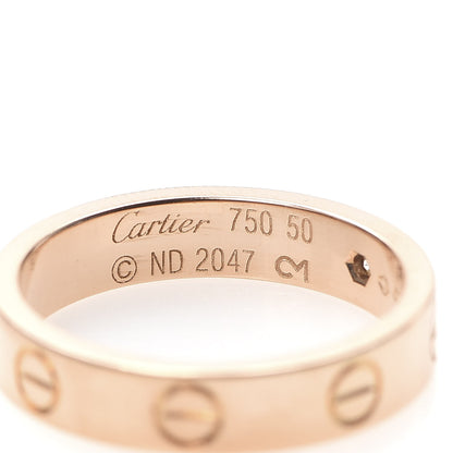 Cartier 18K Pink Gold Diamond 4mm LOVE Wedding Band Ring 50 5.25 4 of 4