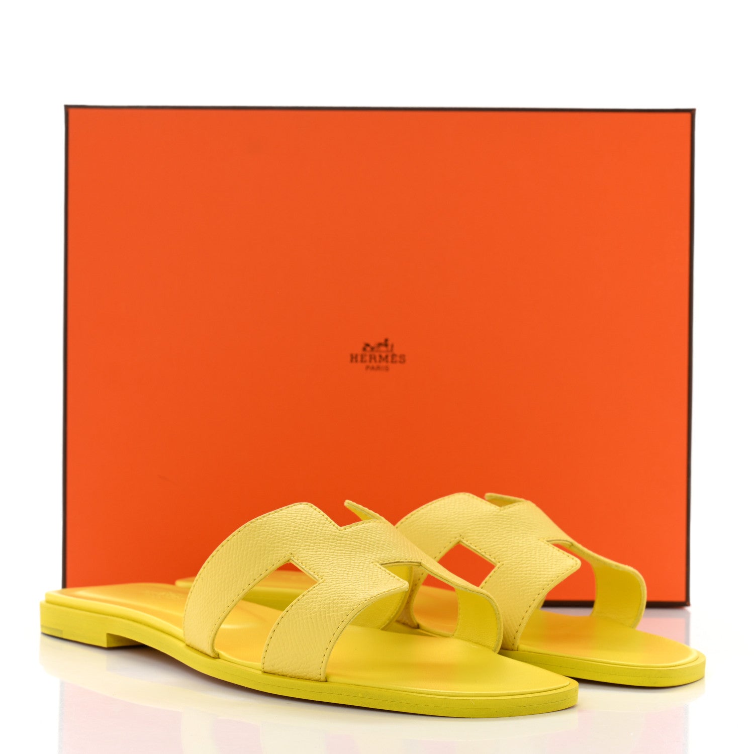 Hermes Epsom Oran Sandals 39.5 Jaune Curcuma 9 of 9
