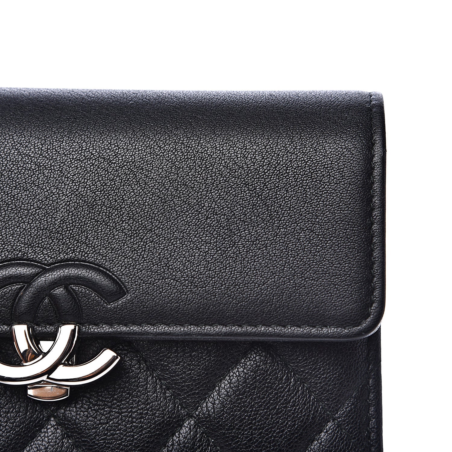 Chanel Lambskin Quilted CC Box Flap Wallet Black 11 of 13