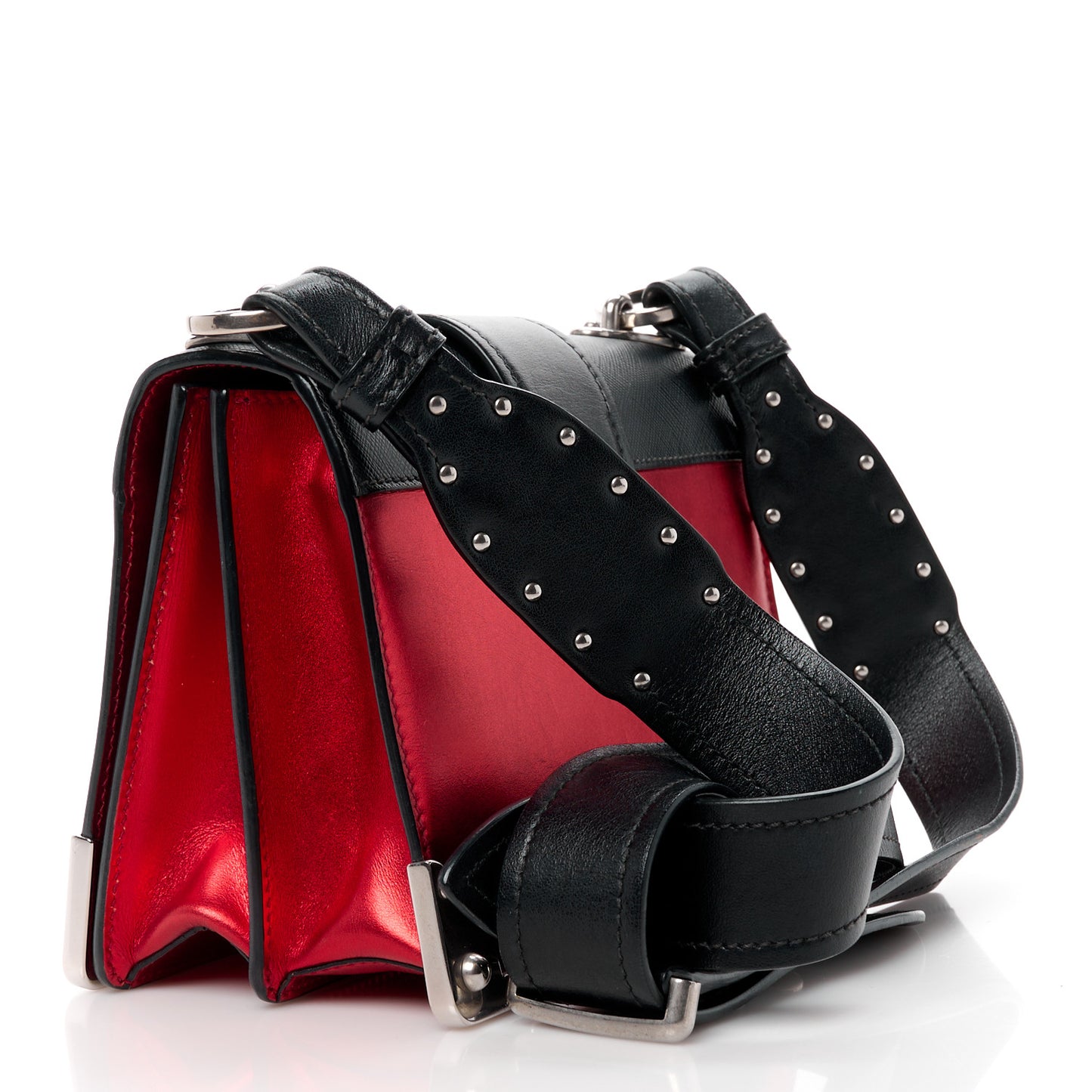 City Calf Saffiano Cahier Bag Rosso Mordore Black