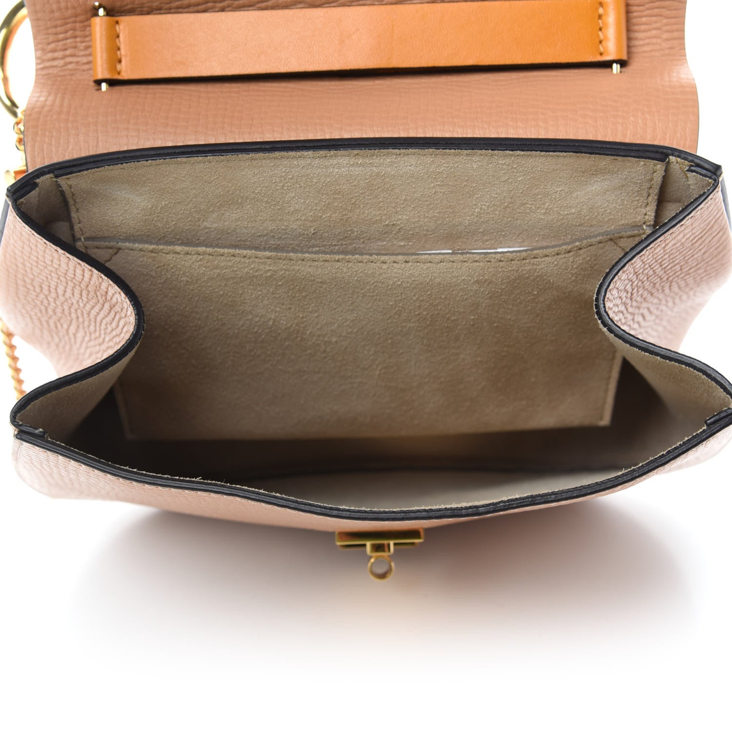 Chloe Grained Calfskin Lambskin Bi-Color Drew Shoulder Bag Wet Sand Sunflower 5 of 10