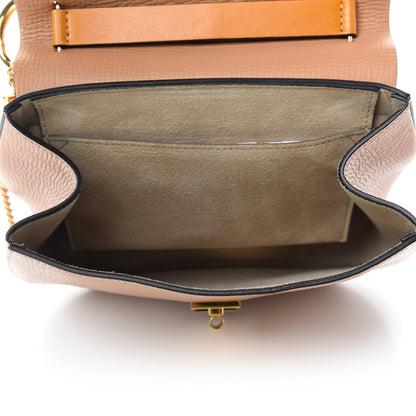 Chloe Grained Calfskin Lambskin Bi-Color Drew Shoulder Bag Wet Sand Sunflower 5 of 10