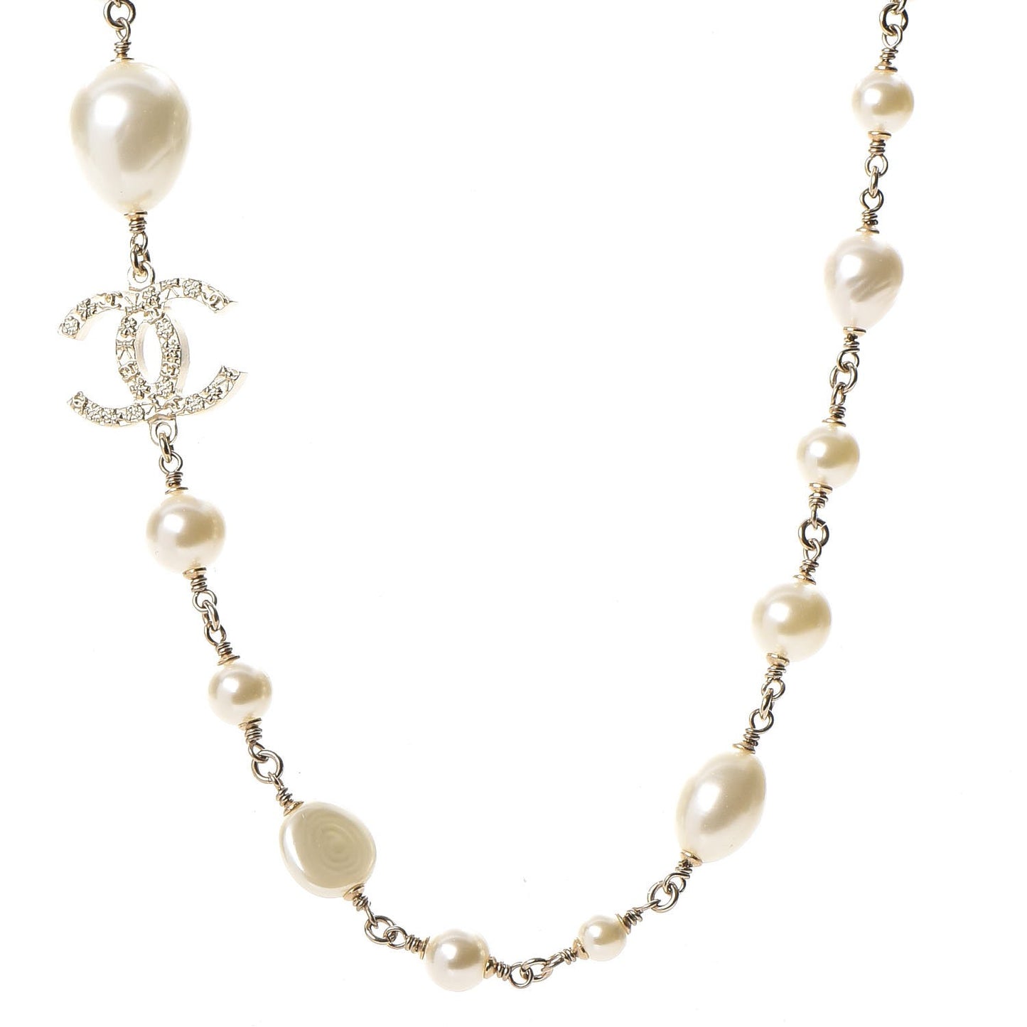 Pearl Precious Symbols CC Short Necklace Gold