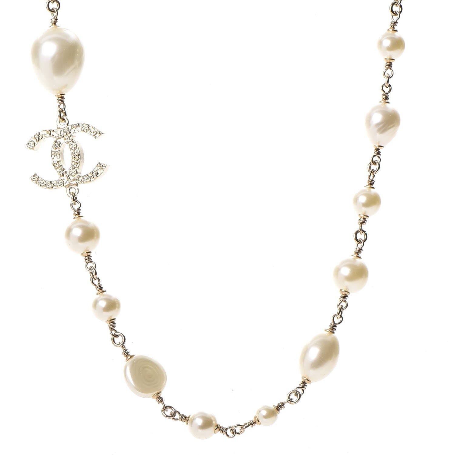 Chanel Pearl Precious Symbols CC Short Necklace Gold 1 of 7