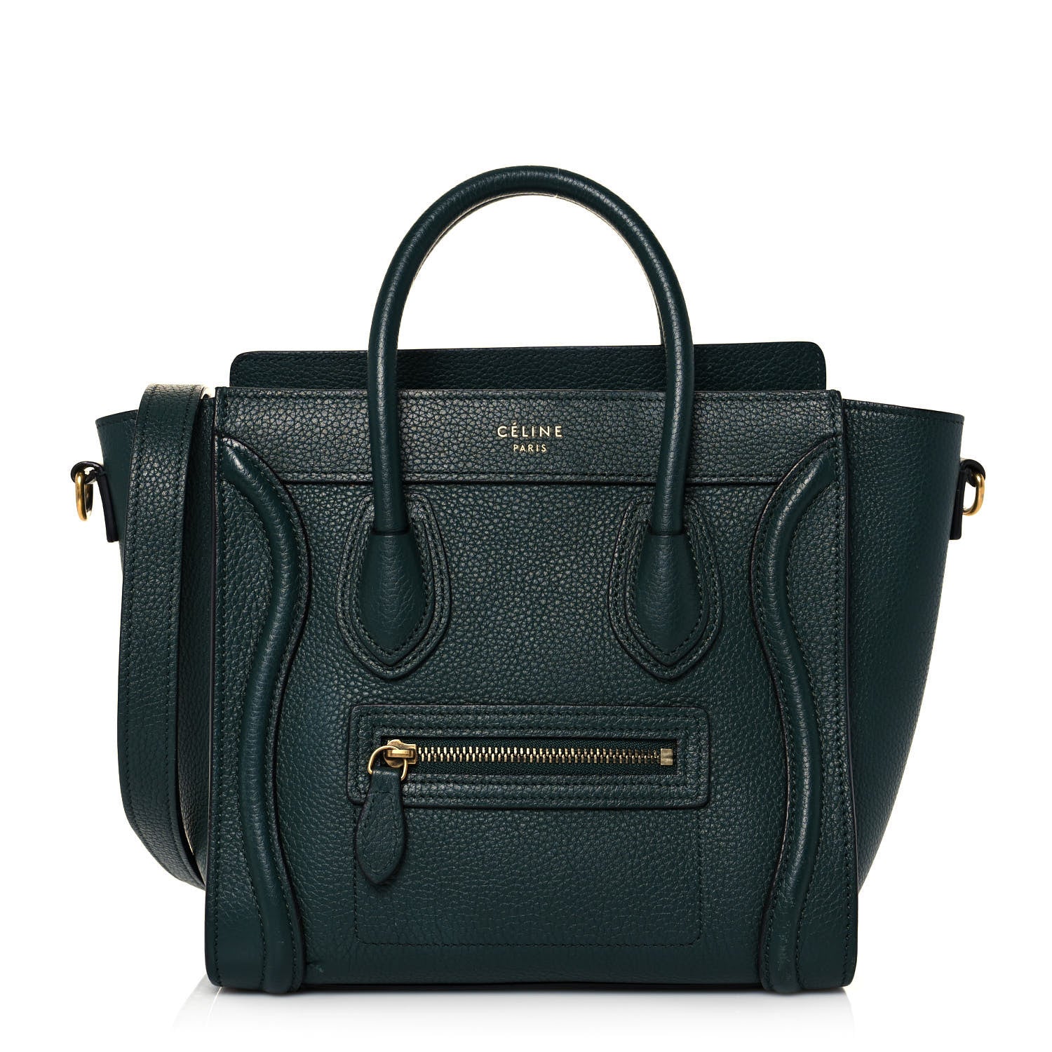 Celine Drummed Calfskin Nano Luggage Amazone 1 of 15