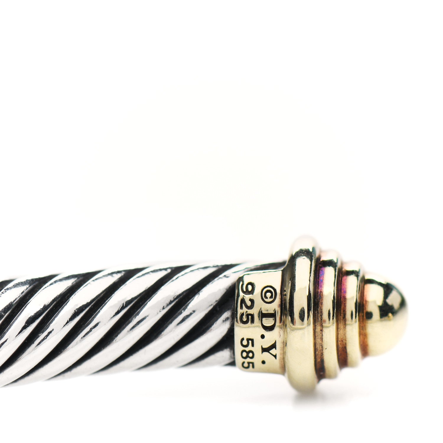 David Yurman Sterling Silver 14K Yellow Gold 5mm Cable Classics Bracelet 4 of 4