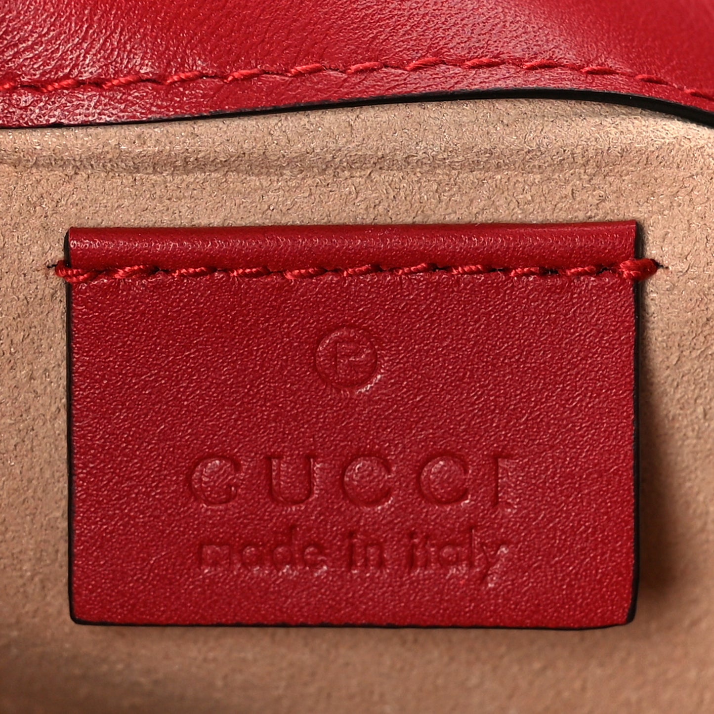 Calfskin Matelasse Super Mini GG Marmont Shoulder Bag Hibiscus Red