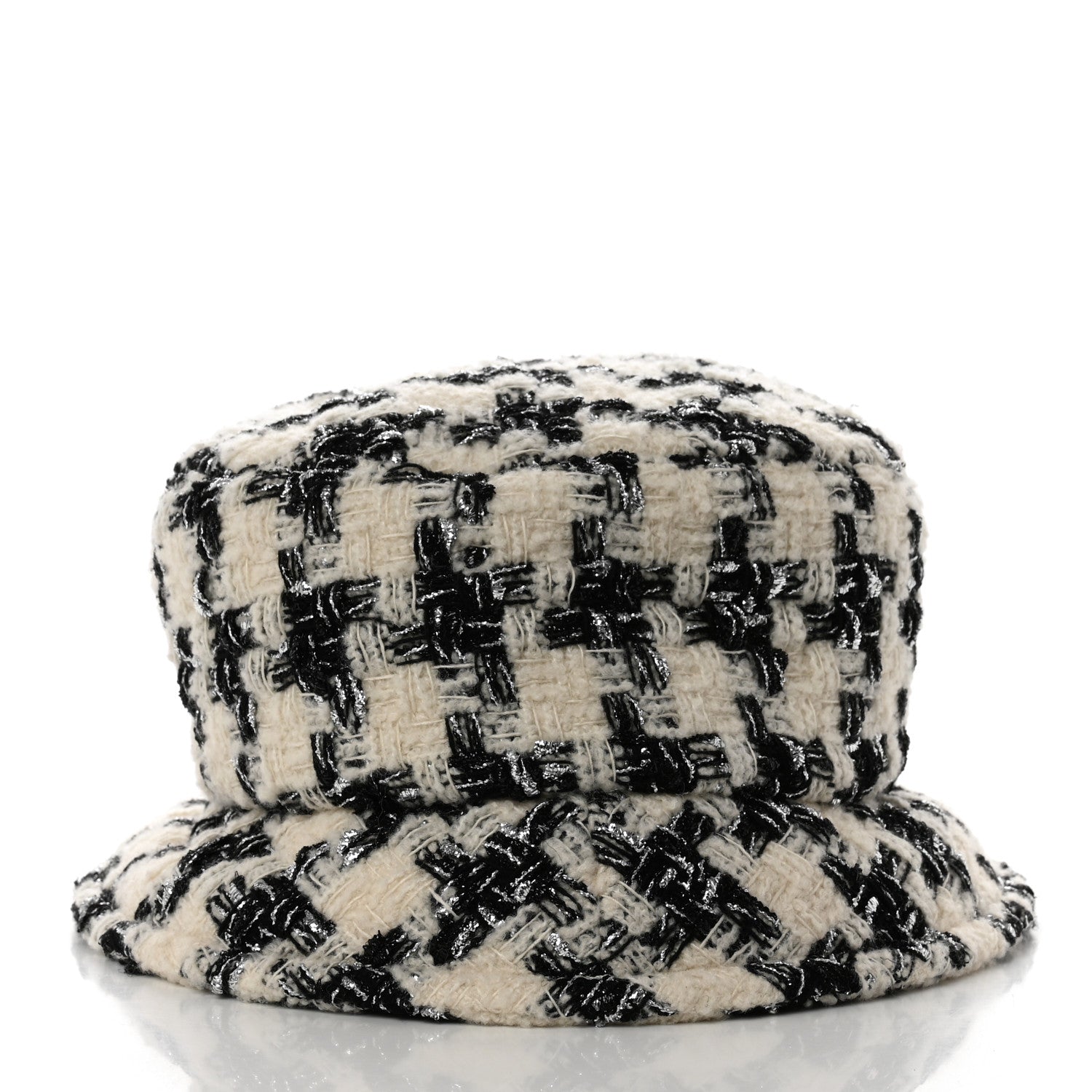 Chanel Tweed Bucket Hat M Black Ecru 6 of 9